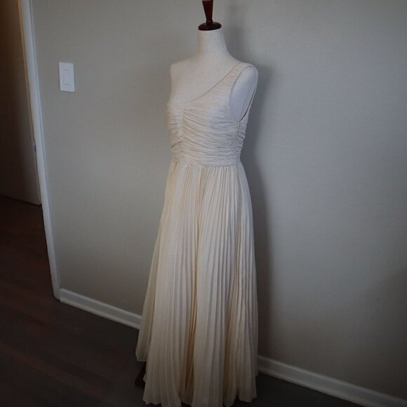 Anthropologie Let Me Be One-Shoulder Pleated Dress Size Small - Picture 2 of 7